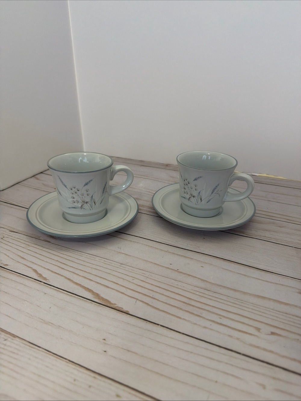 Noritake Stoneware Woodstock Pattern Floral Teacup & Saucer Lot Of 2 #8354